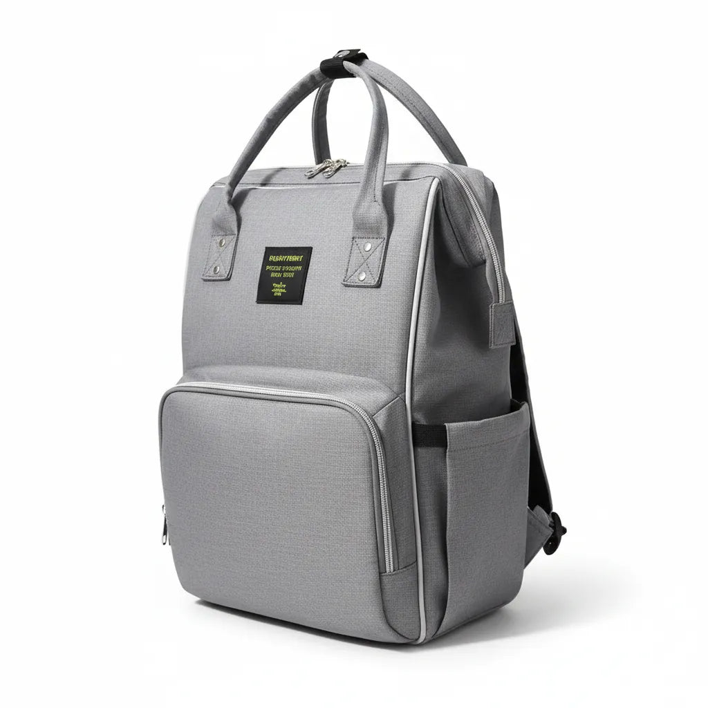 sac_a_dos_a_langer_multifonction_gris sur fond blanc