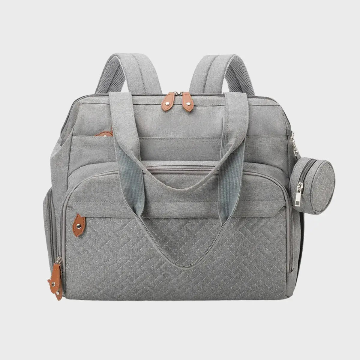 sac  langer gris grande capacité sur fond gris