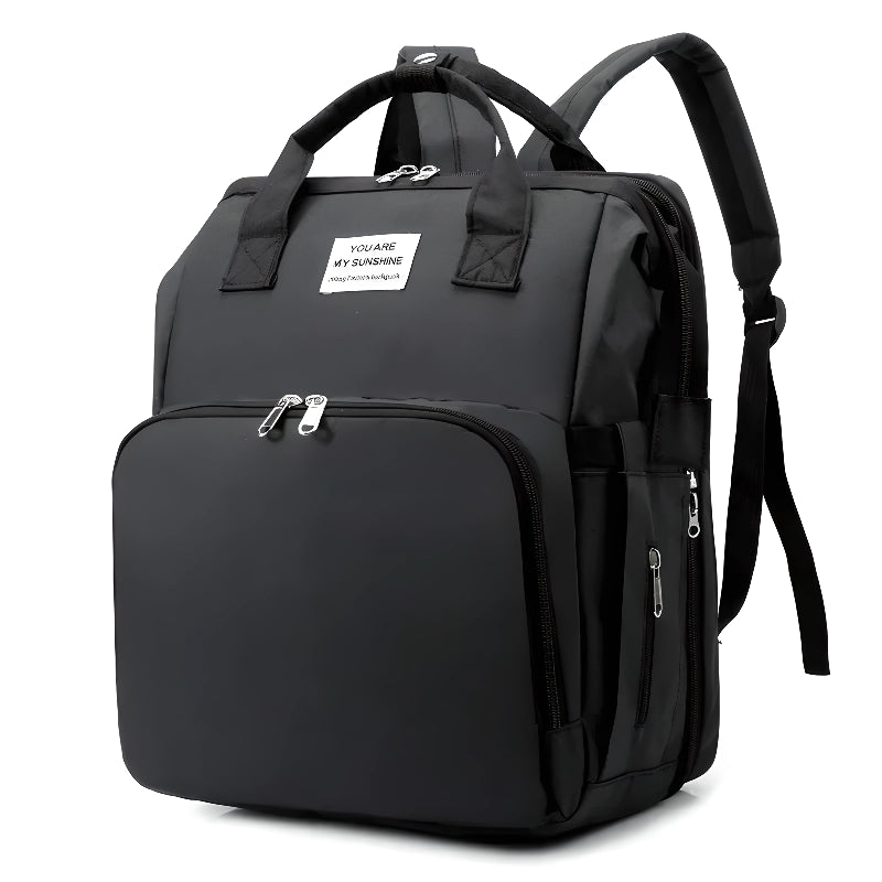sac a dos a langer noir sur fond blanc
