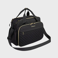 sac à langer noir bandoulière sur fond blanc