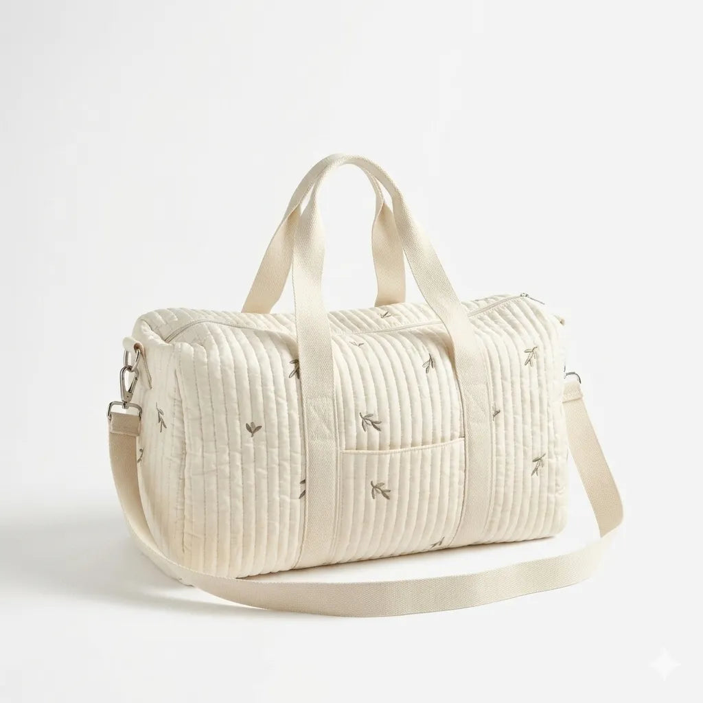 sac à langer coton matelassé sur fond blanc