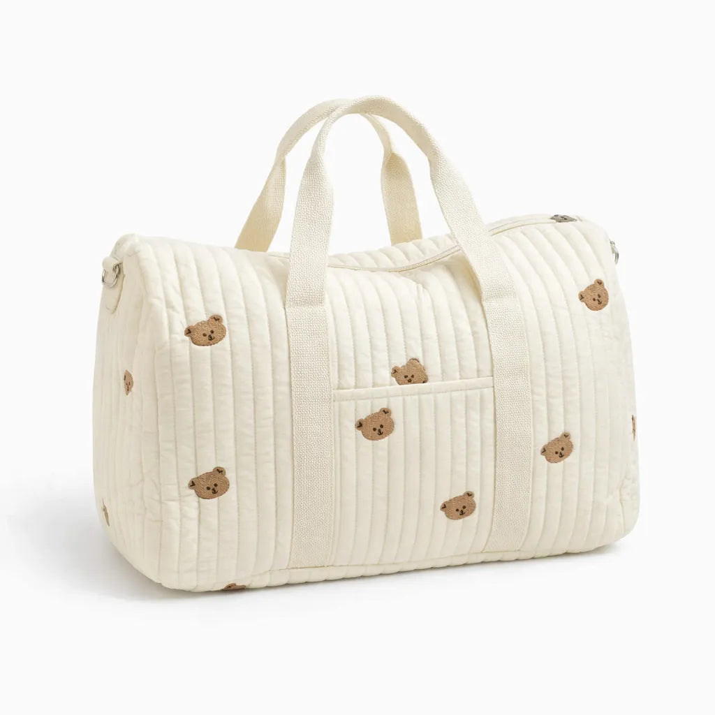 sac_langer_coton_matelassé motif ourson sur fond blanc