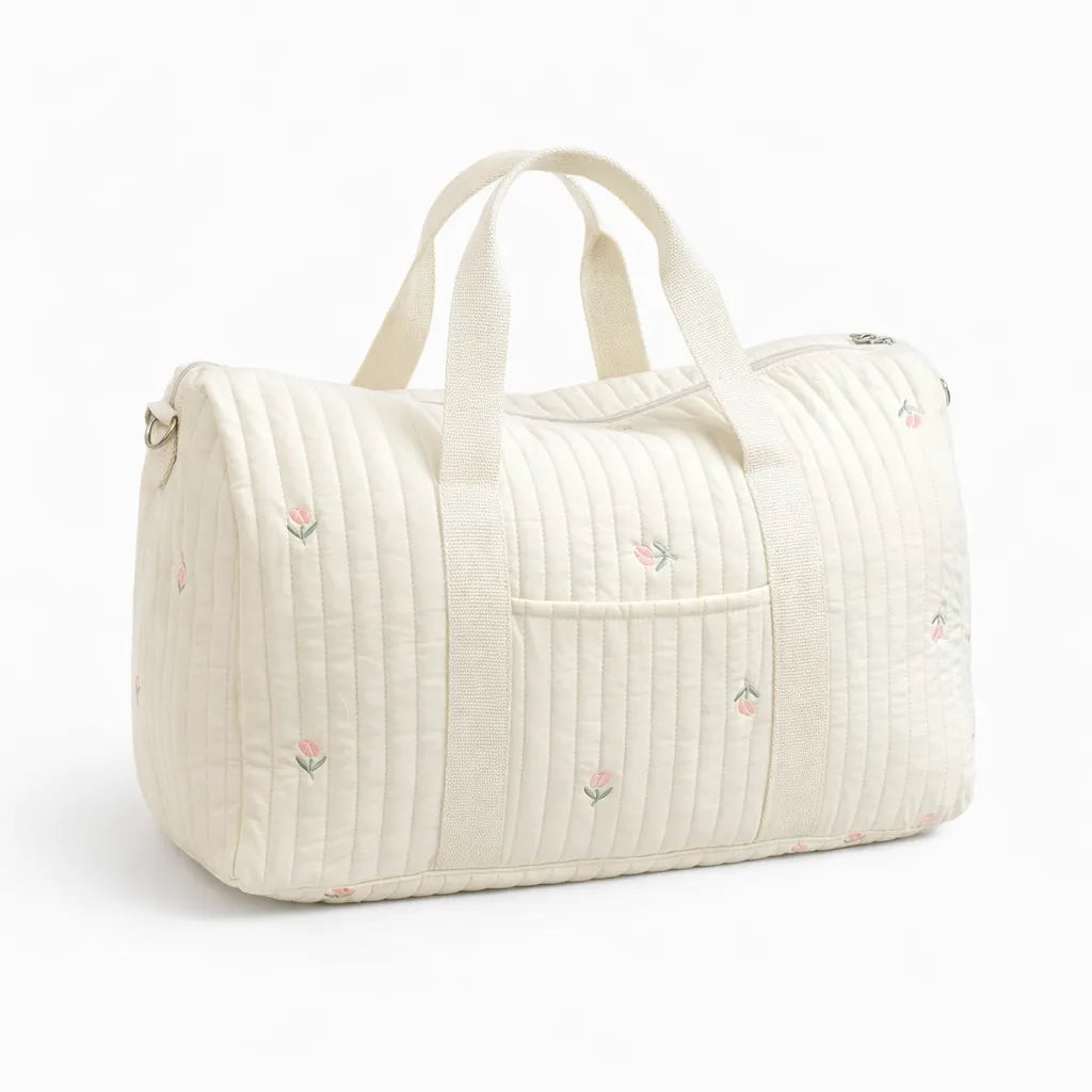 sac_langer_coton_matelassé motif tulipe
